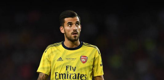 BARCELONA, SPAIN - AUGUST 04: Dani Ceballos of Arsenal looks on during the Joan Gamper trophy friendly match between FC Barcelona and Arsenal at Nou Camp on August 04, 2019 in Barcelona, Spain. (Photo by David Ramos/Getty Images)