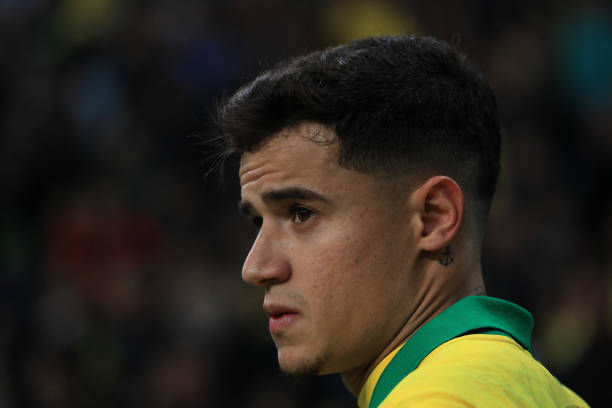 PORTO ALEGRE, BRAZIL - JUNE 27: Philippe Coutinho of Brazil looks on during the Copa America Brazil 2019 quarterfinal match between Brazil and Paraguay at Arena do Gremio on June 27, 2019 in Porto Alegre, Brazil. (Photo by Buda Mendes/Getty Images)