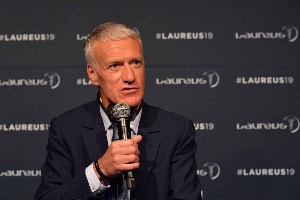 MONACO, MONACO - FEBRUARY 18: Didier Dechamps, winner of the Laureus Team Award Award of the year speaks at the Winners Press Conference during the 2019 Laureus World Sports Awards on February 18, 2019, in Monaco, Monaco. (Photo by Christian Alminana/Getty Images for Laureus)