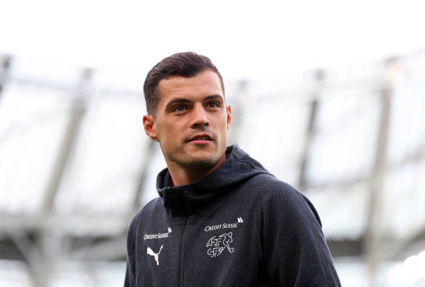DUBLIN, IRELAND - SEPTEMBER 05: Granit Xhaka of Switzerland ahead of the UEFA Euro 2020 qualifier between Republic of Ireland and Switzerland at Aviva Stadium on September 05, 2019 in Dublin, Ireland. (Photo by Catherine Ivill/Getty Images)