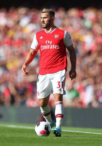 LONDON, ENGLAND - SEPTEMBER 01: Sead Kolasinac of Arsenal during the Premier League match between Arsenal FC and Tottenham Hotspur at Emirates Stadium on September 01, 2019 in London, United Kingdom. (Photo by Catherine Ivill/Getty Images)