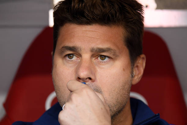 MUNICH, GERMANY - JULY 30: Mauricio Pochettino, head coach of Tottenham looks on before the Audi Cup 2019 semi final match between Real Madrid and Tottenham Hotspur at Allianz Arena on July 30, 2019 in Munich, Germany. (Photo by Matthias Hangst/Bongarts/Getty Images)