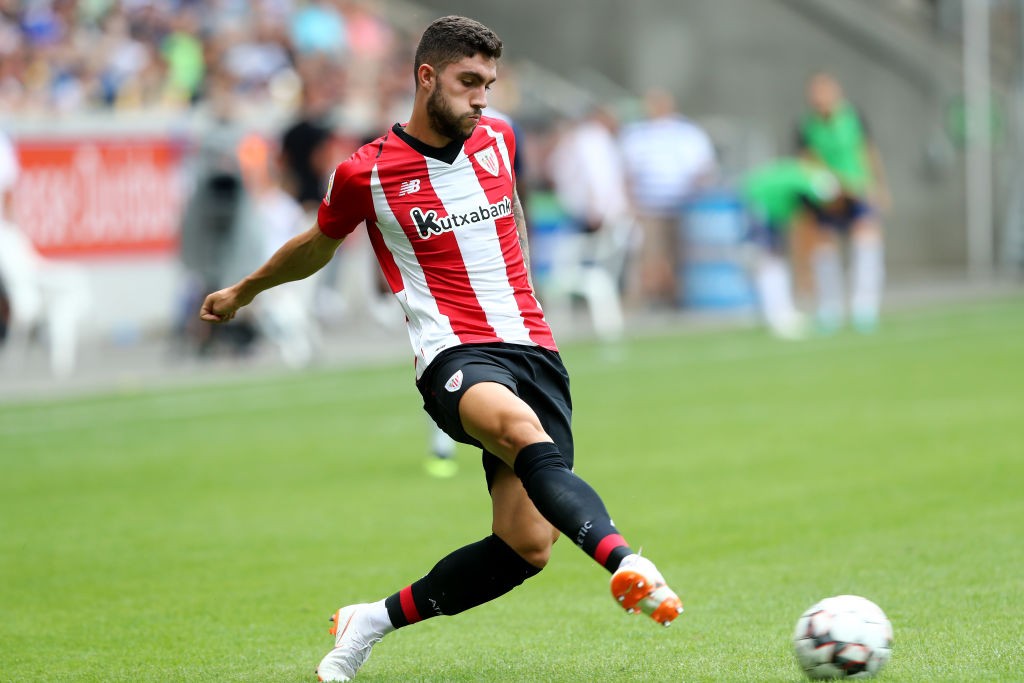 DUISBURG, GERMANY - JULY 28: Unai Nunez of Bilbao runs with the ball during the second semi final match between FC Fulham and Athletic Bilbao at Schauinsland-Reisen-Arena on July 28, 2018 in Duisburg, Germany. (Photo by Christof Koepsel / Bongarts / Getty Images)
