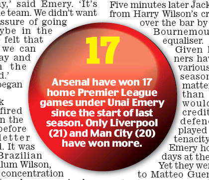 daily mail arsenal home stats