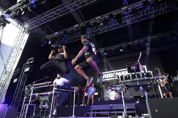 VIRGINIA WATER, ENGLAND - SEPTEMBER 21:  Rudimental perform on the Slingsby Show Stage following Day Three of the BMW PGA Championship at Wentworth Golf Club on September 21, 2019 in Virginia Water, United Kingdom. (Photo by Kate McShane/Getty Images)