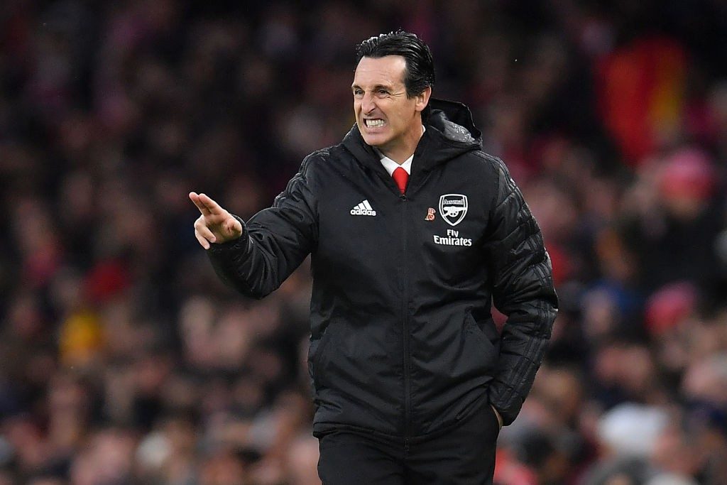 LONDON, ENGLAND - NOVEMBER 02: Manager of Arsenal, Unai Emery makes a point during the Premier League match between Arsenal FC and Wolverhampton Wanderers at Emirates Stadium on November 02, 2019, in London, United Kingdom. (Photo by Justin Setterfield/Getty Images)