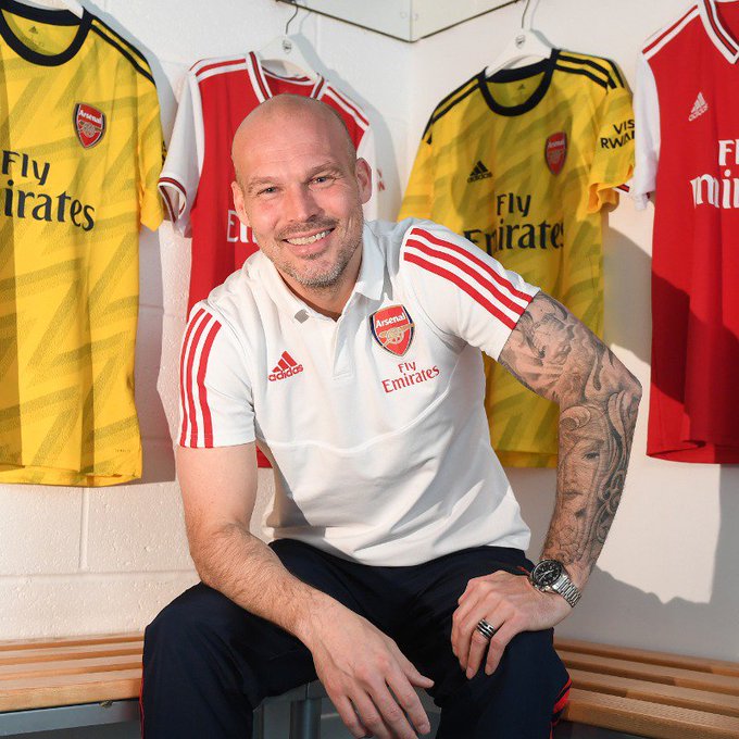 Freddie Ljungberg after his first club interview as Arsenal head coach (Photo via Twitter)