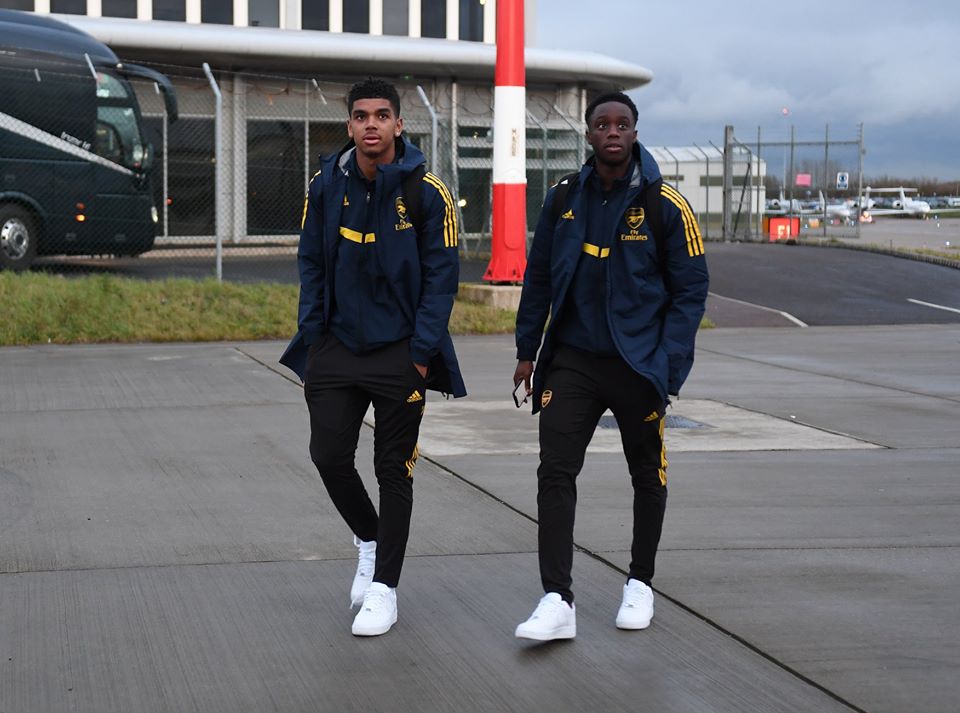 Tyreece John-Jules and James Olayinka ahead of the match against Standard Liege (Photo via Facebook)