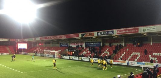 Arsenal u18s away to Cheltenham Town (Photo via Twitter / GaryGunnerJone1)