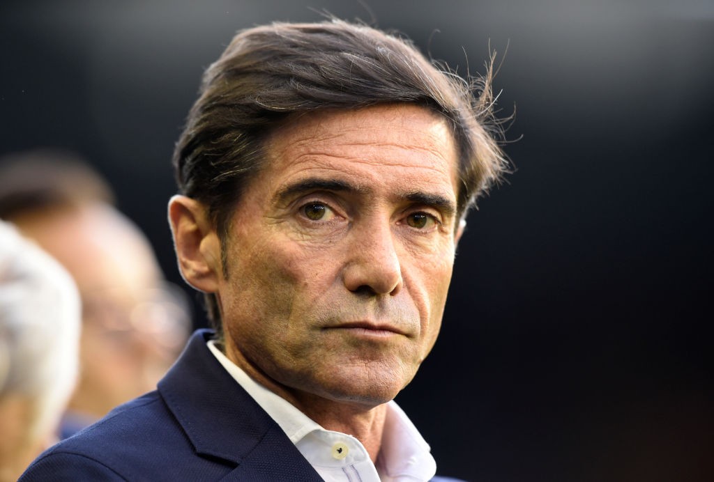 Valencia's Spanish coach Marcelino Garcia Toral looks on during the Spanish League football match between Celta Vigo and Valencia at the Balaidos stadium in Madrid on August 24, 2019. (Photo by MIGUEL RIOPA / AFP via Getty Images)