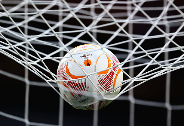 AMSTERDAM, NETHERLANDS - MAY 14: A matchball rests in the net during a Chelsea training session ahead of the UEFA Europa League Final match against SL Benfica at the Amsterdam Arena on May 14, 2013 in Amsterdam, Netherlands. (Photo by Michael Steele/Getty Images)