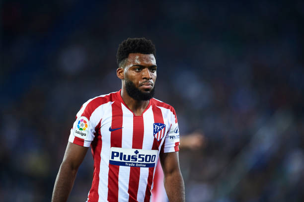 VITORIA-GASTEIZ, SPAIN - OCTOBER 29: Thomas Lemar of Club Atletico de Madrid looks on during the Liga match between Deportivo Alaves and Club Atletico de Madrid at Estadio de Mendizorroza on October 29, 2019 in Vitoria-Gasteiz, Spain. (Photo by Juan Manuel Serrano Arce/Getty Images)