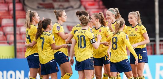 Arsenal Women vs Brighton (Photo via Twitter / ArsenalWFC)