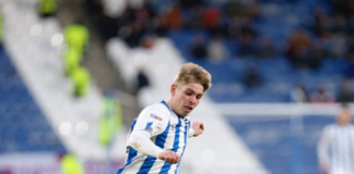 Emile Smith Rowe on his debut for Huddersfield Town (Photo via Instagram)