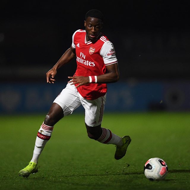 Joseph Olowu with Arsenal (Photo via Instagram)