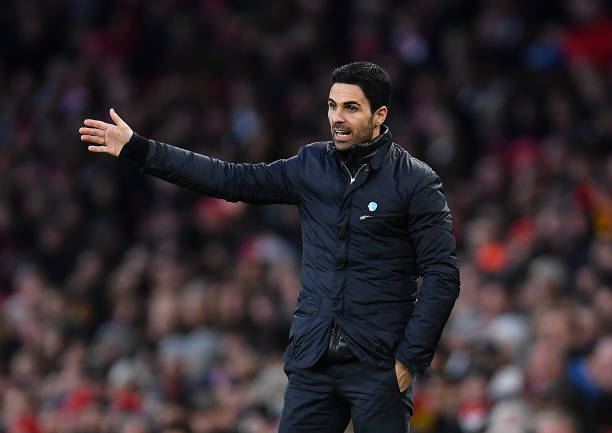 Mikel Arteta, Manager of Arsenal during the Premier League match between Arsenal FC and Newcastle United at Emirates Stadium on February 16, 2020 in London, United Kingdom.