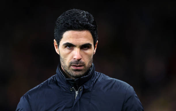 Arsenal Manager, Mikel Arteta looks on prior to the UEFA Europa League round of 32 second leg match between Arsenal FC and Olympiacos FC at Emirates Stadium on February 27, 2020 in London, United Kingdom.