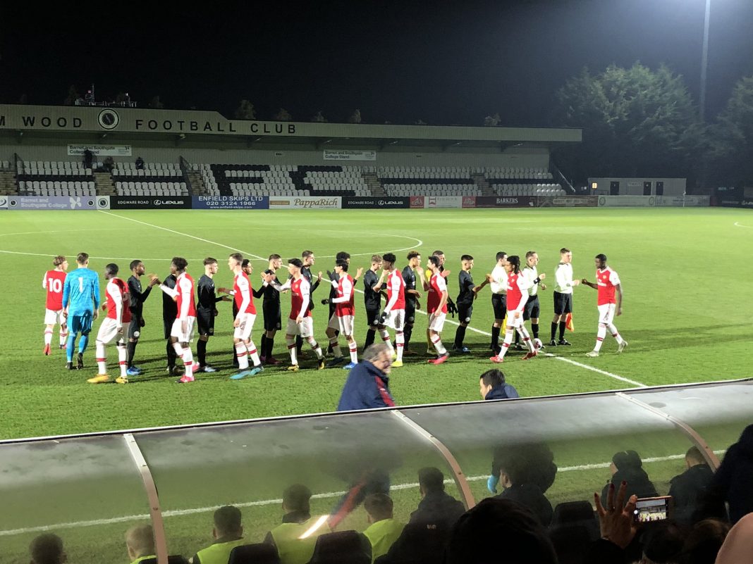 Arsenal u18s line up against Brighton before their FA Youth Cup clash