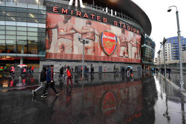 A general view outside the stadium prior to the Premier League match between Arsenal FC and Newcastle United at Emirates Stadium on February 16, 2020 in London, United Kingdom.