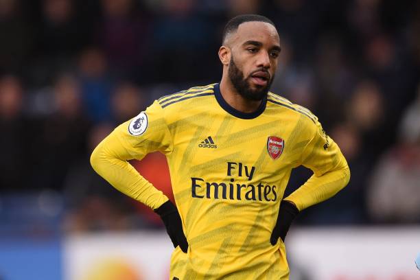 Arsenal's French striker Alexandre Lacazette gestures during the English Premier League football match between Burnley and Arsenal at Turf Moor in Burnley, north west England on February 2, 2020.