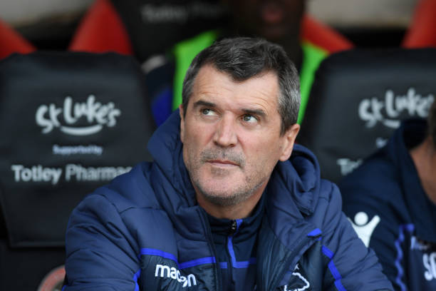 Roy Keane, Assistant Manager of Nottingham Forest looks on prior to the Sky Bet Championship match between Sheffield United and Nottingham Forest at Bramall Lane on April 19, 2019 in Sheffield, England.