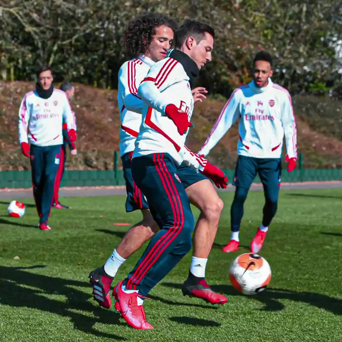 Cedric Soares in training with Arsenal (Photo via Cedric Soares on Instagram)