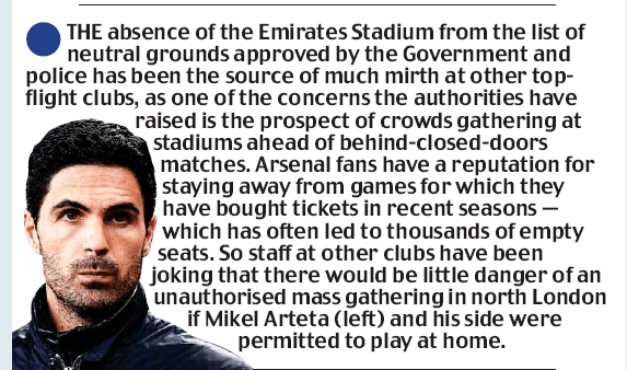 200509 daily mail mock arsenal fans