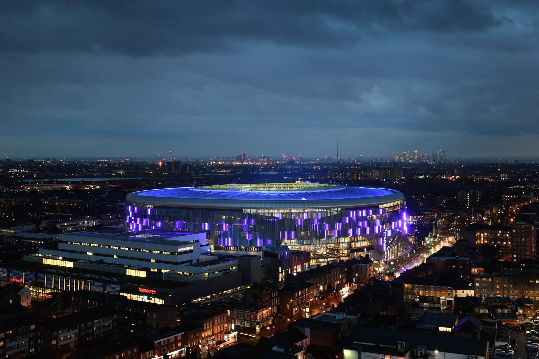 LONDON, ENGLAND - APRIL 03: A general view of the new Tottenham Hotspur Stadium during the Premier League match between Tottenham Hotspur and Crystal Palace at Tottenham Hotspur Stadium on April 03, 2019 in London, United Kingdom. (Photo by Mike Hewitt/Getty Images)