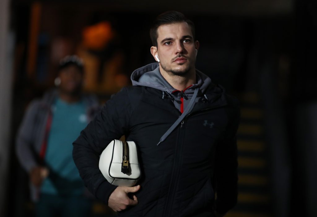 LONDON, ENGLAND - JANUARY 21: Cedric of Southampton arrives at the ground ahead of the Premier League match between Crystal Palace and Southampton FC at Selhurst Park on January 21, 2020 in London, United Kingdom. (Photo by Bryn Lennon/Getty Images)