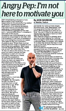 Pep Angry Daily Mail 20 June 2020