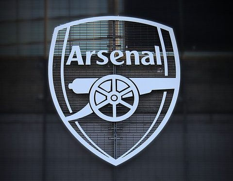The Arsenal badge outside the Emirates Stadium