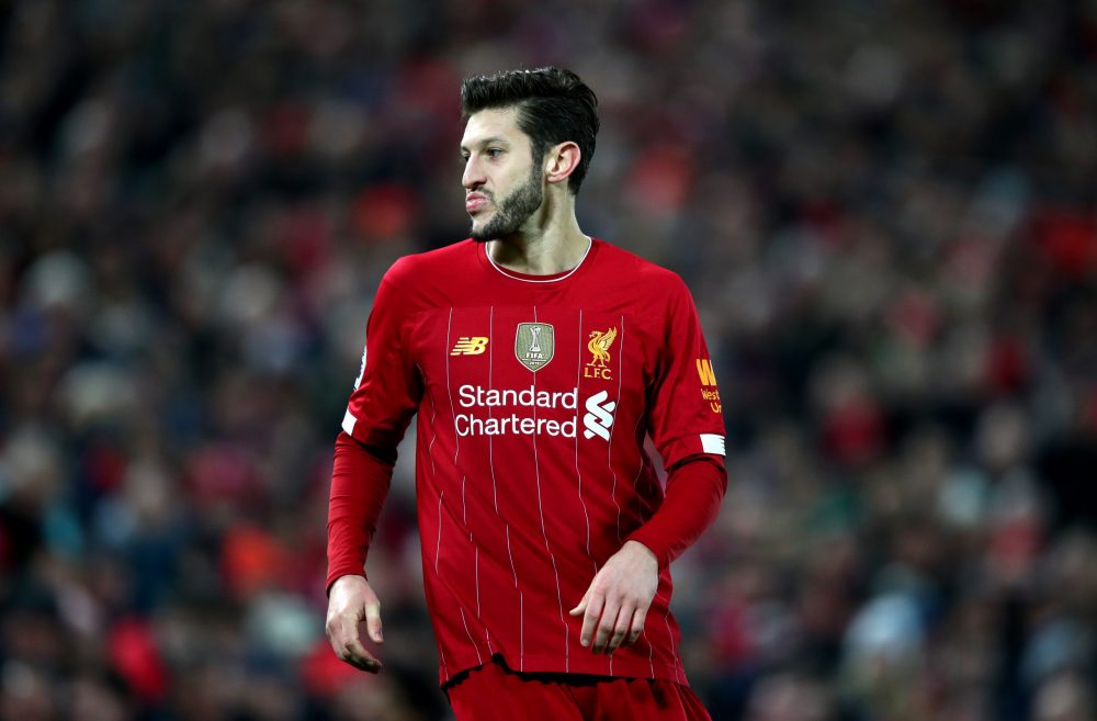 LIVERPOOL, ENGLAND - DECEMBER 29: Adam Lallana of Liverpool during the Premier League match between Liverpool FC and Wolverhampton Wanderers at Anfield on December 29, 2019 in Liverpool, United Kingdom. (Photo by Clive Brunskill/Getty Images)
