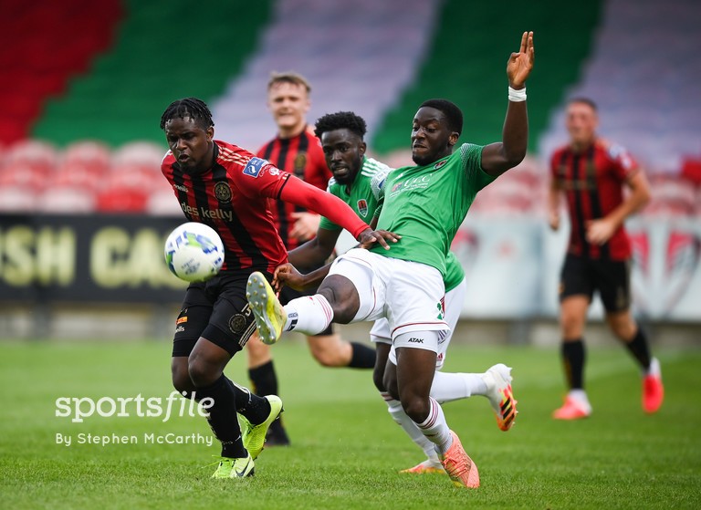 Joseph Olowu with Cork City against Bohemians (Photo via Stephen McCarthy)