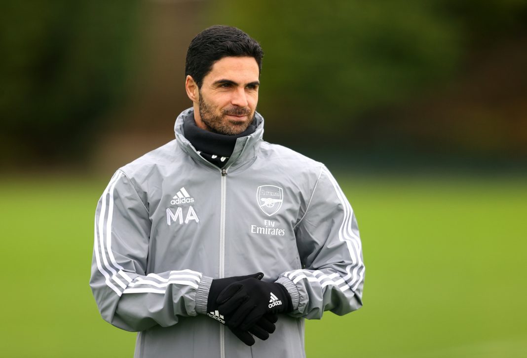 ST ALBANS, ENGLAND - FEBRUARY 19: Arsenal Manager, Mikel Arteta looks on during a Arsenal Training Session at London Colney on February 19, 2020 in St Albans, England. (Photo by Richard Heathcote/Getty Images)