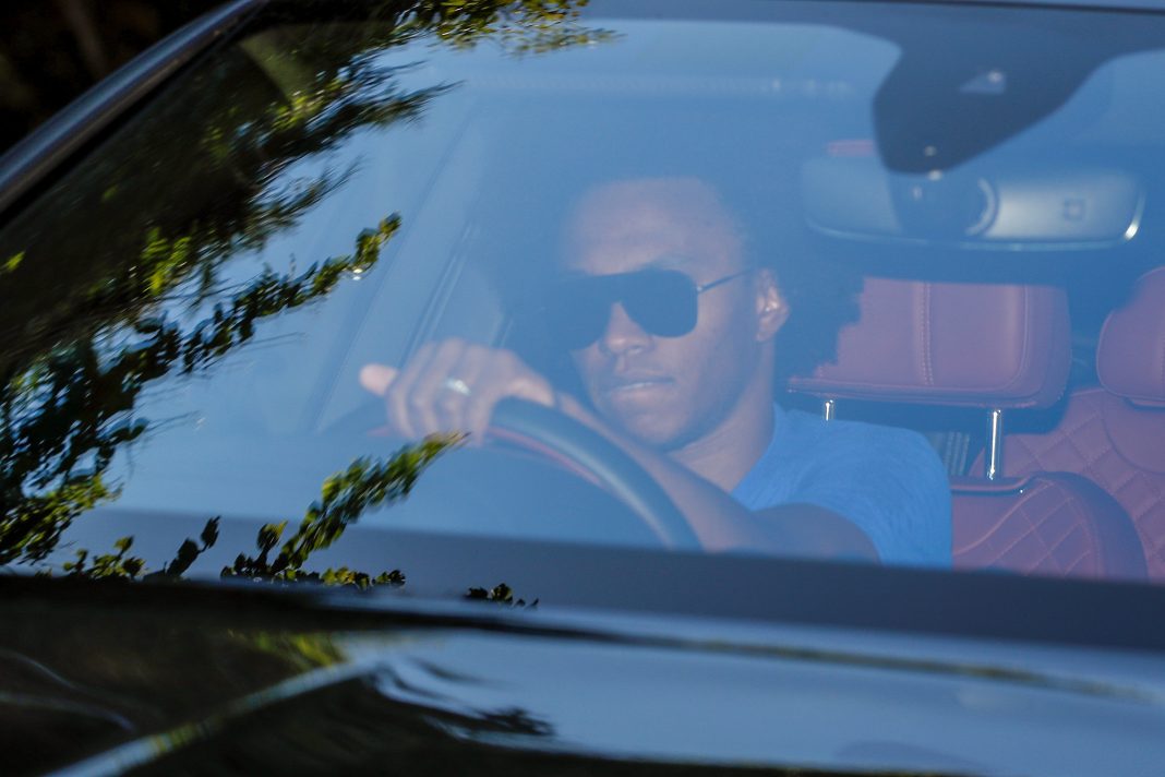 Chelsea's Brazilian midfielder Willian arrives at Chelsea's Cobham training facility in Stoke D'Abernon, southwest of London on May 19, 2020 as training resumes for the first time since the Premier League was halted due to the COVID-19 pandemic. (Photo by Adrian DENNIS / AFP) (Photo by ADRIAN DENNIS/AFP via Getty Images)