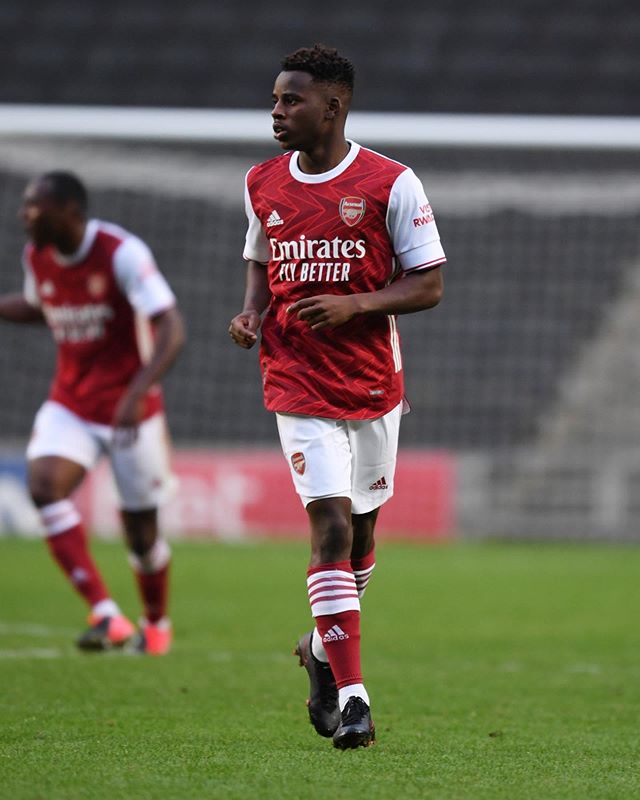 George Lewis playing for Arsenal (Photo via Lewis on Instagram)