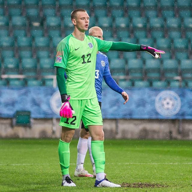 Karl Hein playing for the Estonia National Team (Photo via Eesti Jalgpall on Instagram)