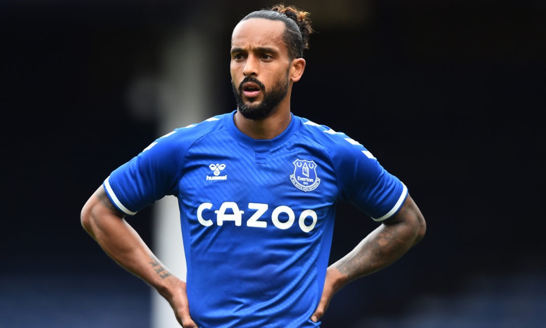 LIVERPOOL, ENGLAND - SEPTEMBER 05: Theo Walcott of Everton looks on during the pre-season friendly match between Everton and Preston North End at Goodison Park on September 05, 2020 in Liverpool, England. (Photo by Nathan Stirk/Getty Images)