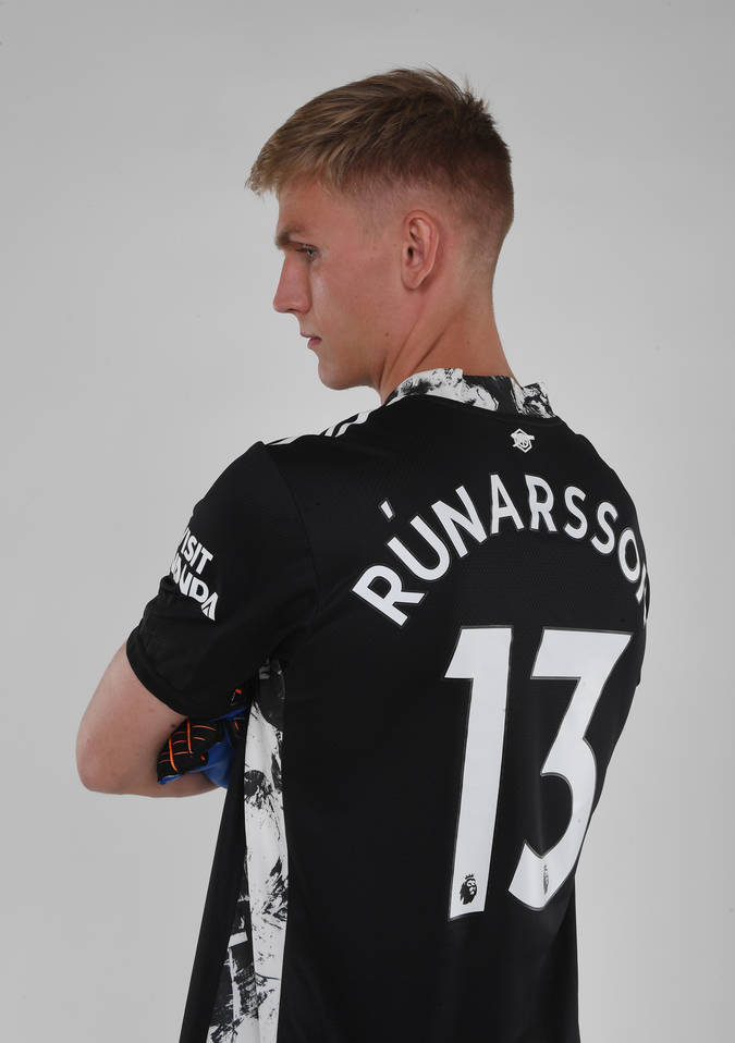 ST ALBANS, ENGLAND - SEPTEMBER 21: Arsenal unveil new signing Alex Runarsson at London Colney on September 21, 2020 in St Albans, England. (Photo by Stuart MacFarlane/Arsenal FC via Getty Images)