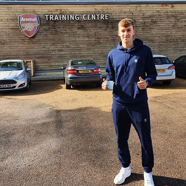 Nikolaj Duus Möller with Arsenal (Photo via Nordic Sky Agency on Instagram)