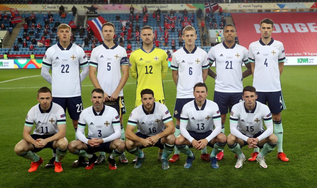 Daniel Ballard (top left) with the Northern Ireland squad (Photo via Northern Ireland on Twitter)