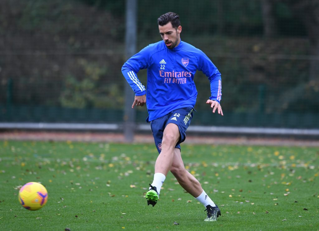 Pablo Mari in training with Arsenal (Photo via Chris Wheatley on Twitter)
