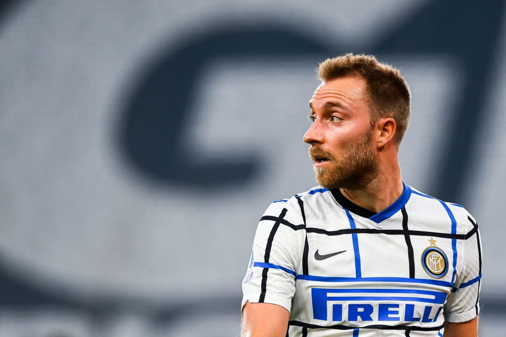 GENOA, ITALY: Christian Eriksen of Inter looks on during the Serie A match between Genoa CFC and Fc Internazionale at Stadio Luigi Ferraris on September 20, 2020. (Photo by Paolo Rattini/Getty Images)
