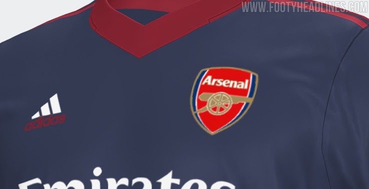 Illustrative graphic of Arsenal 2021-22 Third Kit via FootyHeadlines.com