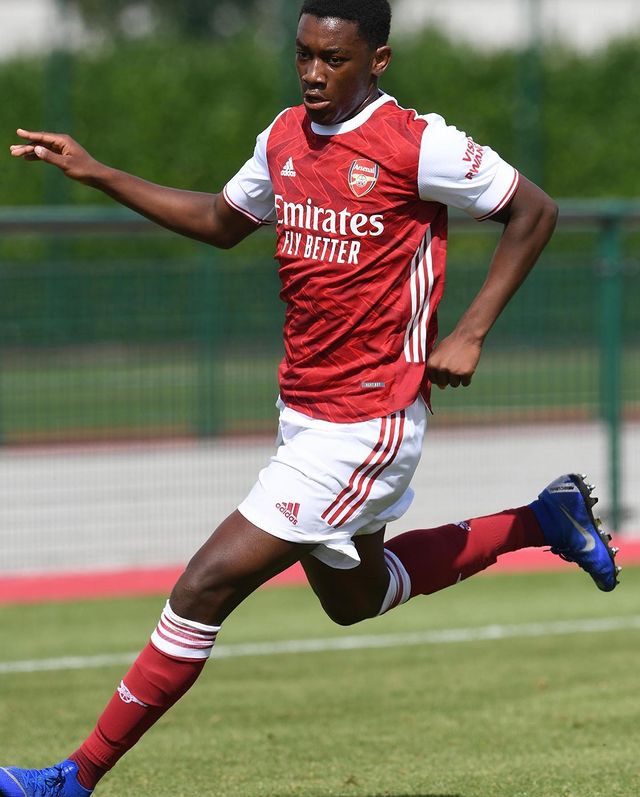 Khayon Edwards with the Arsenal u18s (Photo via Edwards on Instagram)
