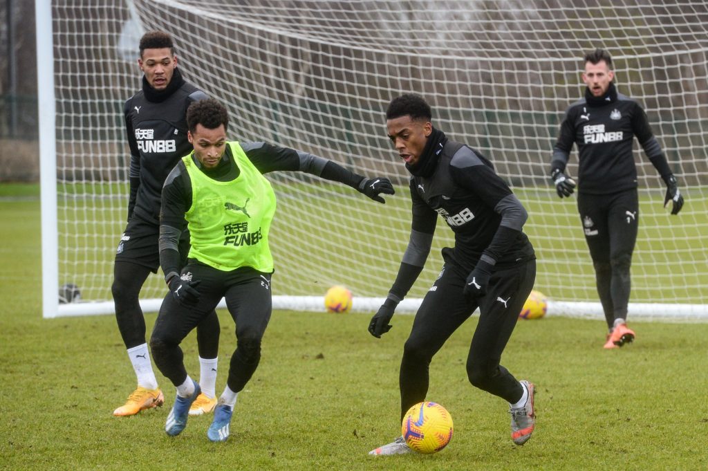 Joe Willock in training with Newcastle United (Photo via NUFC on Twitter)