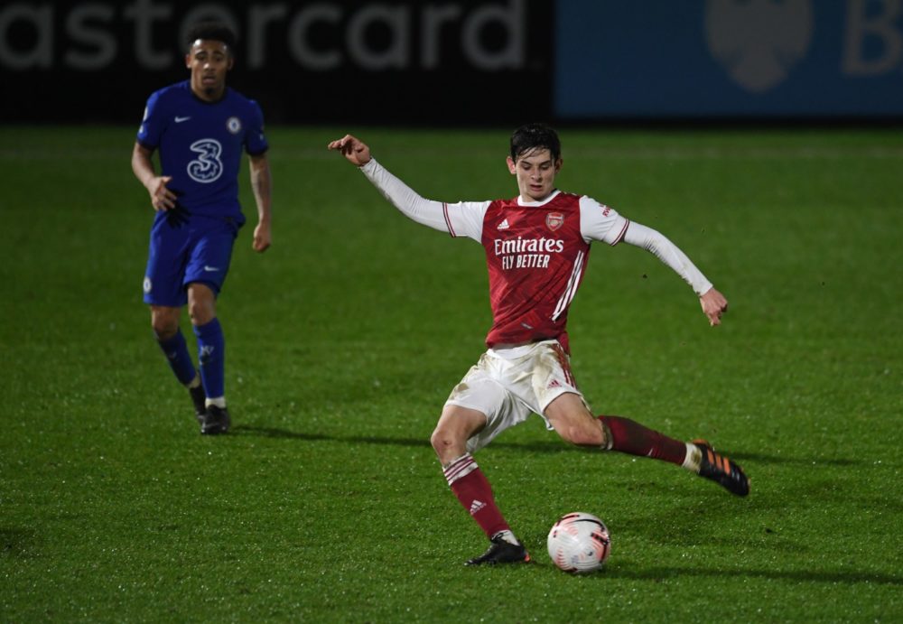 Charlie Patino with the Arsenal u23s at Meadow Park (Photo via Arsenal Academy on Twitter)