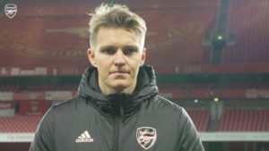 Martin Odegaard speaking to Arsenal.com after helping the club to a win over Leeds United