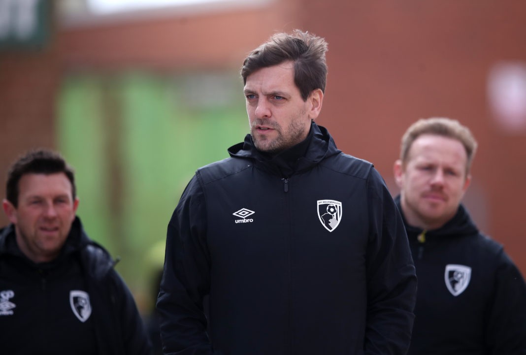 NOTTINGHAM, ENGLAND: Jonathan Woodgate, Caretaker Manager of AFC Bournemouth looks on prior to the Sky Bet Championship match between Nottingham Forest and AFC Bournemouth at City Ground on February 13, 2021. (Photo by Alex Pantling/Getty Images)