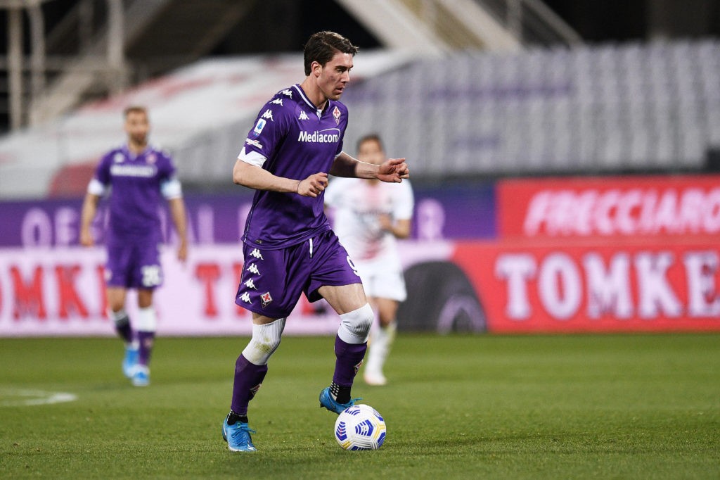 Dusan Vlahovic of ACF Fiorentina during ACF Fiorentina vs AC Milan, Italian football Serie A match in Florence, Italy, March 21, 2021. Copyright: Matteo Papini / IPA / LiveMedia